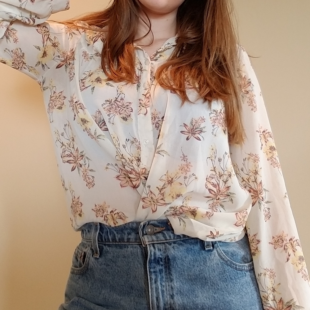 Light floral blouse